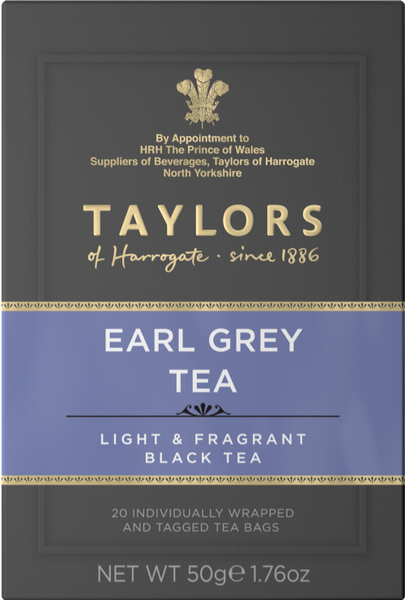 TAYLORS Earl Grey Tea - 20 Teabags 50g (Pack of 6)