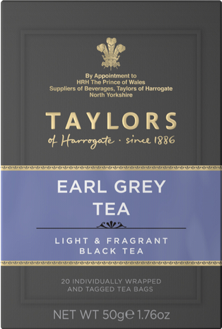 TAYLORS Earl Grey Tea - 20 Teabags 50g (Pack of 6)