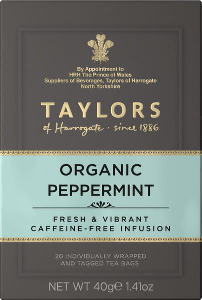 TAYLORS Organic Peppermint - 20 Teabags 40g (Pack of 6)