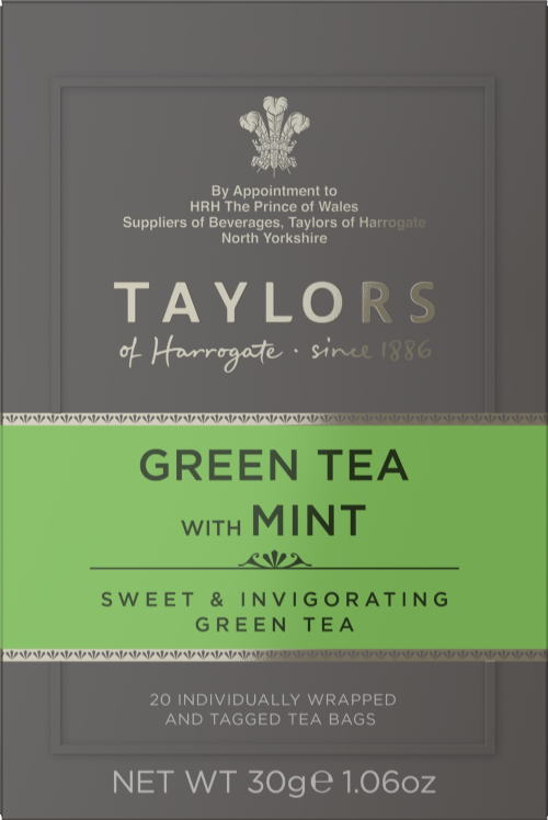 TAYLORS Green Tea with Mint - 20 Teabags 30g (Pack of 6)