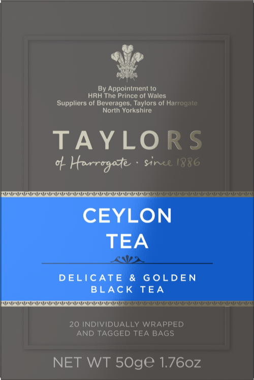 TAYLORS Ceylon Tea - 20 Teabags 50g (Pack of 6)