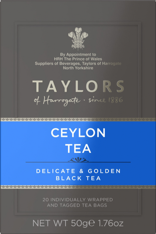 TAYLORS Ceylon Tea - 20 Teabags 50g (Pack of 6)