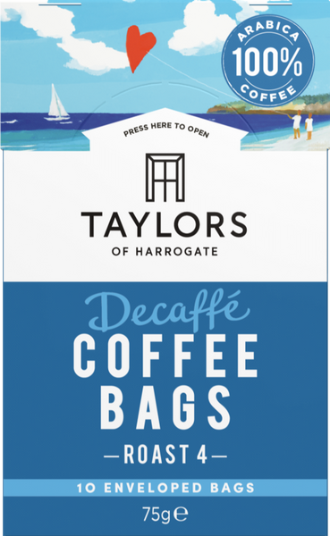 TAYLORS 10 Coffee Bags - Decaffe 75g (Pack of 3)