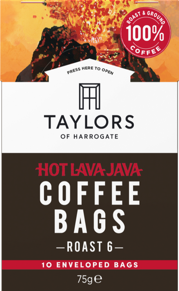 TAYLORS 10 Coffee Bags - Hot Lava Java 75g (Pack of 3)