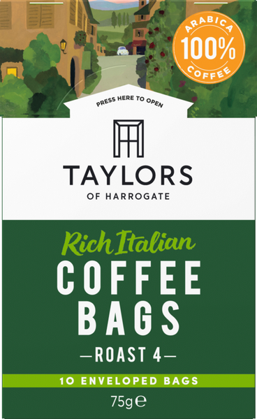 TAYLORS 10 Coffee Bags - Rich Italian 75g (Pack of 3)