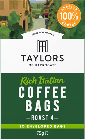 TAYLORS 10 Coffee Bags - Rich Italian 75g (Pack of 3)