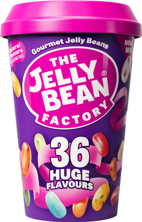 JELLY BEAN FACTORY 36 Huge Flavours Mix - Cup 200g (Pack of 12)