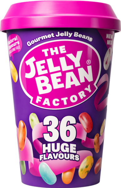 JELLY BEAN FACTORY 36 Huge Flavours Mix - Cup 200g (Pack of 12)