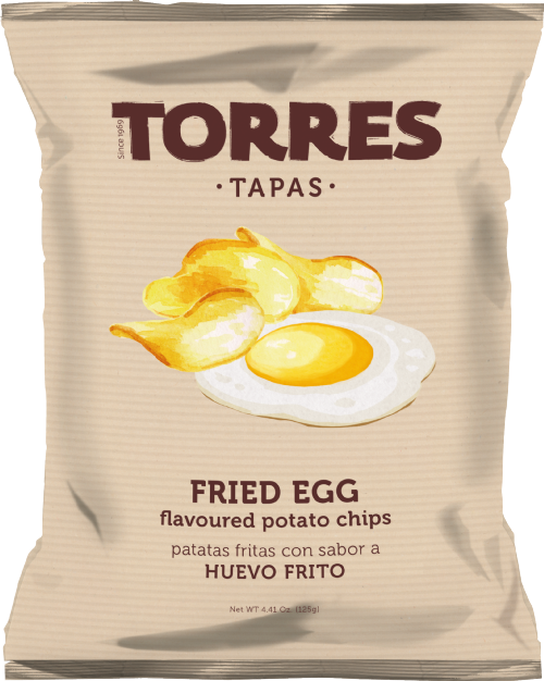 TORRES Tapas Fried Egg Flavoured Potato Chips 125g (Pack of 17)