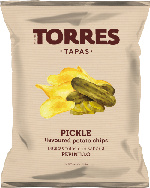 TORRES Tapas Pickle Flavoured Potato Chips 125g (Pack of 17)