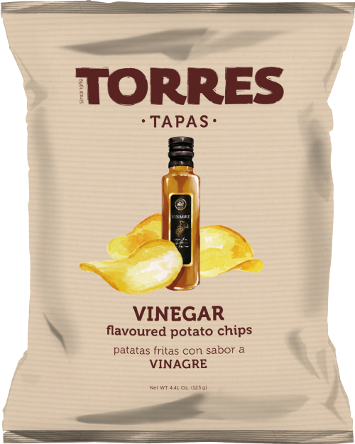 TORRES Tapas Vinegar Flavoured Potato Chips 125g (Pack of 17)