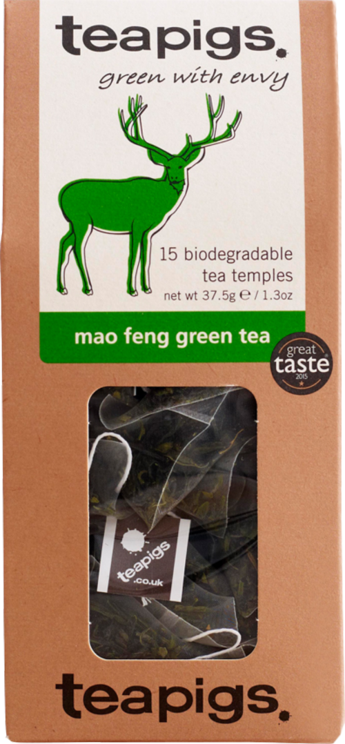 TEAPIGS 15 Mao Feng Green Tea 37.5g (Pack of 6)