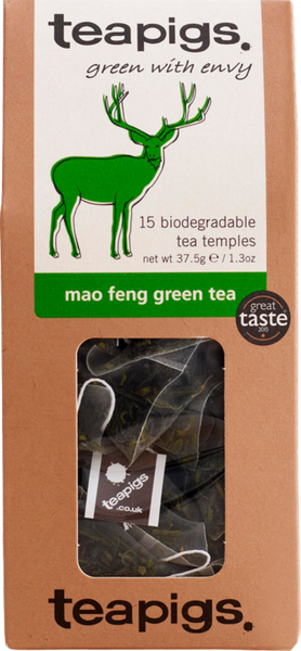 TEAPIGS 15 Mao Feng Green Tea 37.5g (Pack of 6)