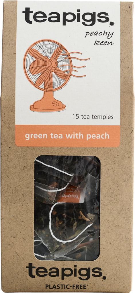 TEAPIGS 15 Green Tea & Peach 37.5g (Pack of 6)