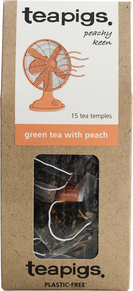 TEAPIGS 15 Green Tea & Peach 37.5g (Pack of 6)