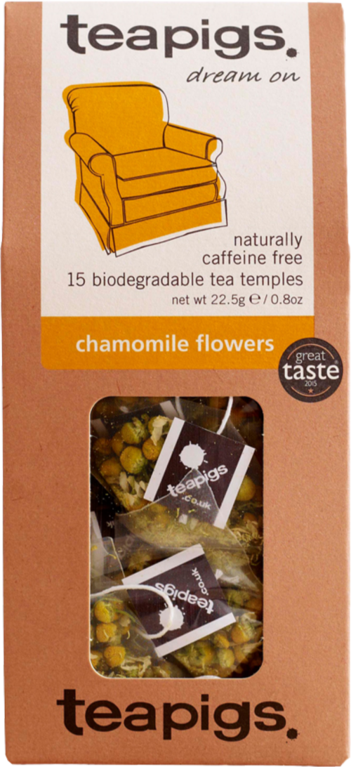 TEAPIGS 15 Chamomile Flowers 22.5g (Pack of 6)
