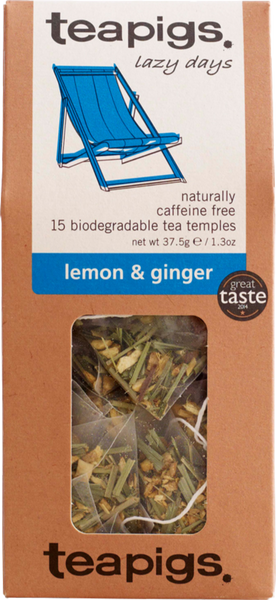 TEAPIGS 15 Lemon & Ginger 37.5g (Pack of 6)