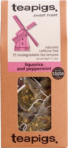 TEAPIGS 15 Liquorice & Peppermint 45g (Pack of 6)