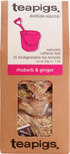 TEAPIGS 15 Rhubarb & Ginger 30g (Pack of 6)