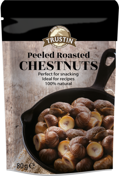 TRUSTIN Peeled Roasted Chestnuts 80g (Pack of 12)