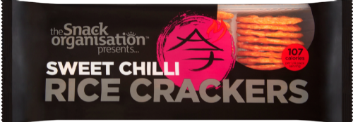 THE SNACK ORGANISATION Sweet Chilli Rice Crackers 100g (Pack of 12)