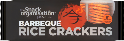 THE SNACK ORGANISATION Barbeque Rice Crackers 100g (Pack of 12)