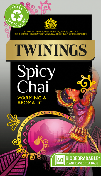 TWININGS Spicy Chai Teabags 40's (Pack of 4)