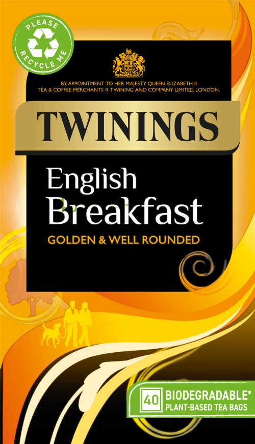 TWININGS English Breakfast Teabags 40's (Pack of 4)