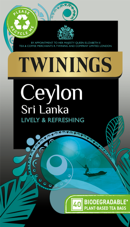 TWININGS Ceylon (Sri Lanka) Teabags 40's (Pack of 4)