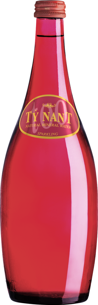 TY NANT Natural Mineral Water Sparkling - Red Glass 75cl (Pack of 12)