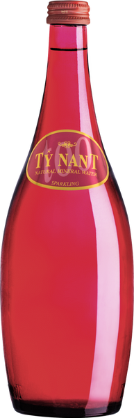 TY NANT Natural Mineral Water Sparkling - Red Glass 75cl (Pack of 12)