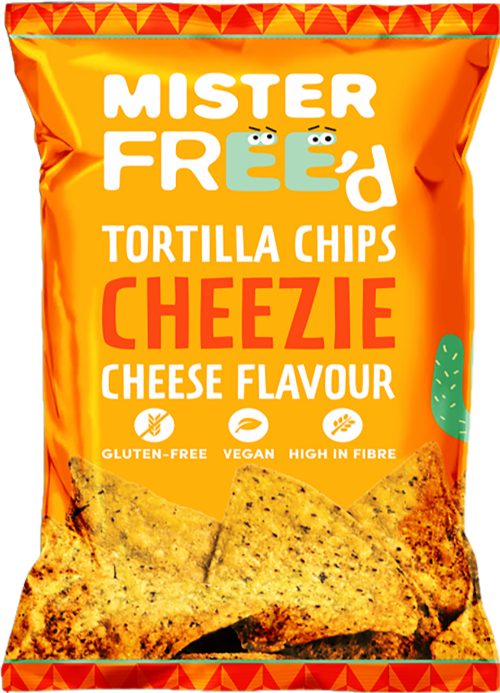 MISTER FREE'D Tortilla Chips - Cheezie Cheese Flavour 135g (Pack of 12)