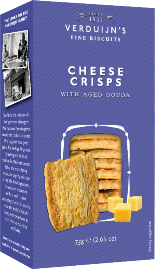 VERDUIJN'S Cheese Crisps with Aged Gouda 75g (Pack of 12)