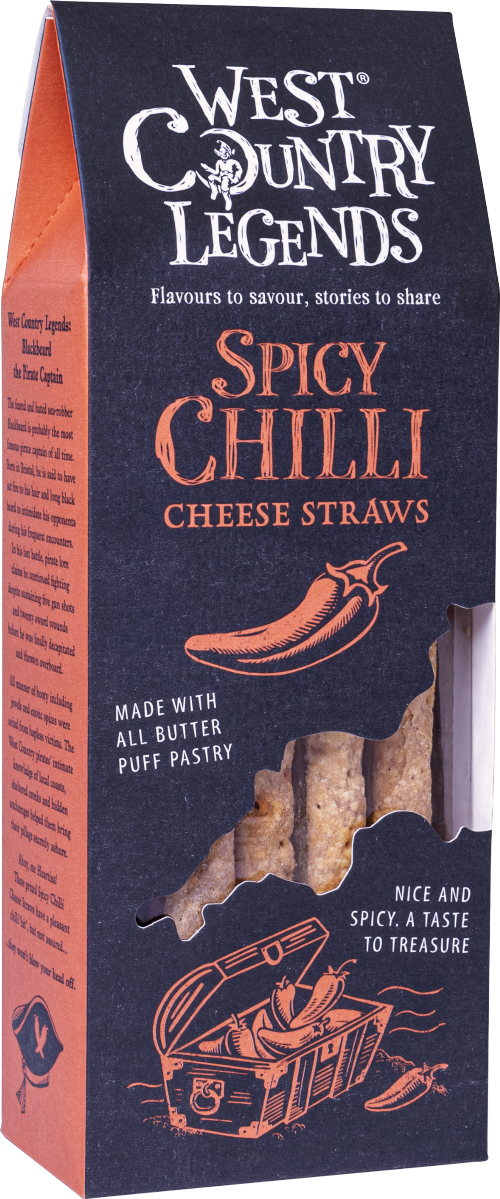WEST COUNTRY LEGENDS Spicy Chilli Cheese Straws 100g (Pack of 6)