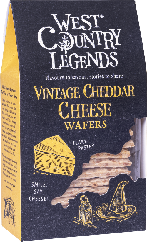 WEST COUNTRY LEGENDS Vintage Cheddar Cheese Wafers 80g (Pack of 6)