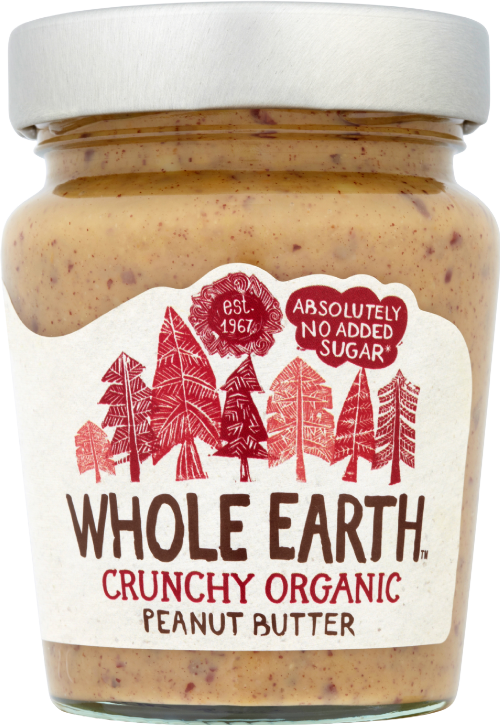 WHOLE EARTH Crunchy Organic Peanut Butter 227g (Pack of 6)