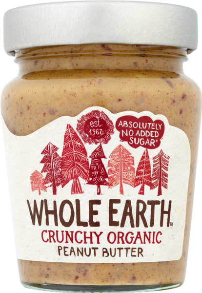 WHOLE EARTH Crunchy Organic Peanut Butter 227g (Pack of 6)