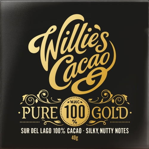 WILLIE'S CACAO Pure 100% Gold Sur del Lago 40g (Pack of 12)