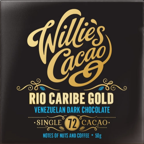 WILLIE'S CACAO Rio Caribe Gold 72 Venezuelan Dark Choc 50g (Pack of 12)