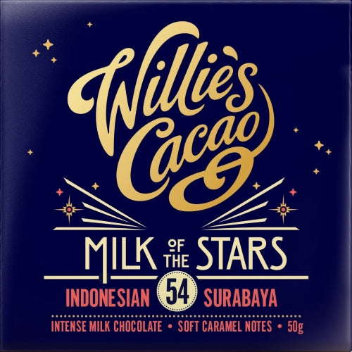 WILLIE'S CACAO Milk of the Stars Surabaya 54 Milk Choc 50g (Pack of 12)