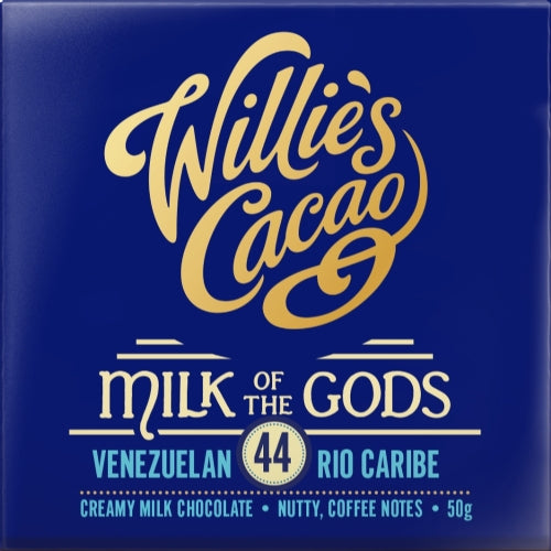 WILLIE'S CACAO Milk of the Gods Rio Caribe 44 Milk Choc 50g (Pack of 12)