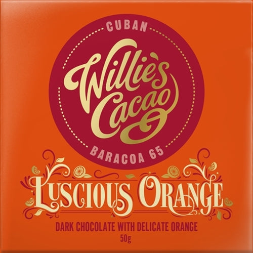 WILLIE'S CACAO Luscious Orange Cuban Baracoa 65 Dark Choc50g (Pack of 12)