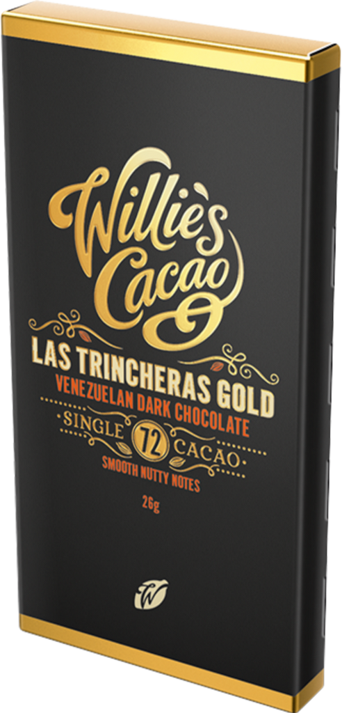 WILLIE'S CACAO Las Trincheras Gold 72 Venezuelan Dark 26g (Pack of 30)