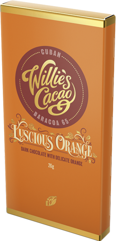 WILLIE'S CACAO Luscious Orange Dark Chocolate 26g (Pack of 30)