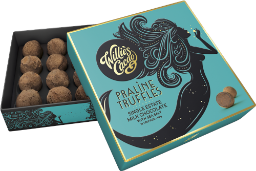 WILLIE'S CACAO Praline Truffles - Milk Choc / Sea Salt 110g (Pack of 6)