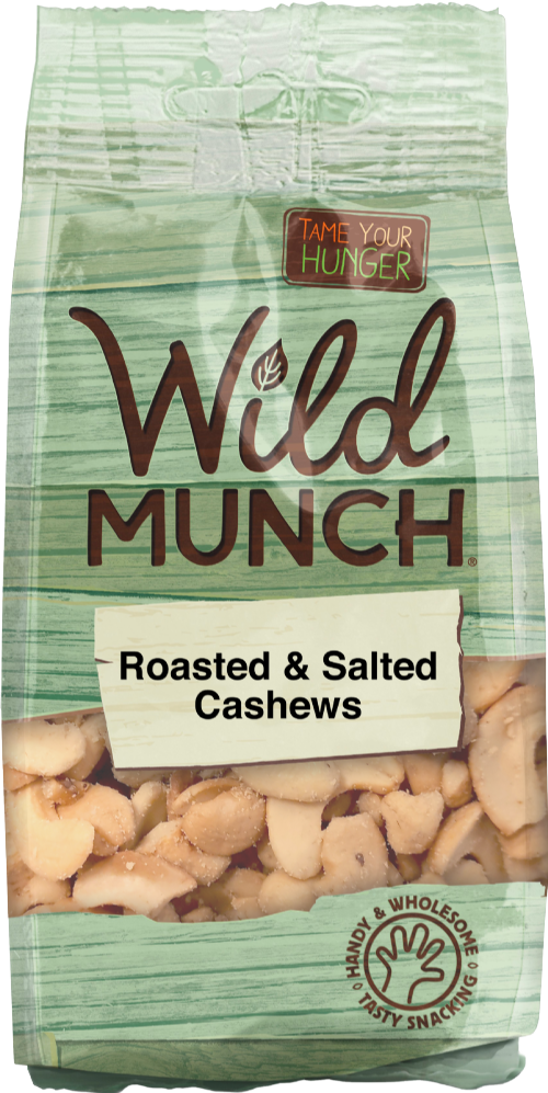 WILD MUNCH Roasted & Salted Cashews 120g (Pack of 12)