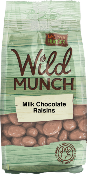 WILD MUNCH Milk Chocolate Raisins 150g (Pack of 12)