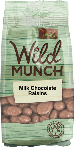 WILD MUNCH Milk Chocolate Raisins 150g (Pack of 12)