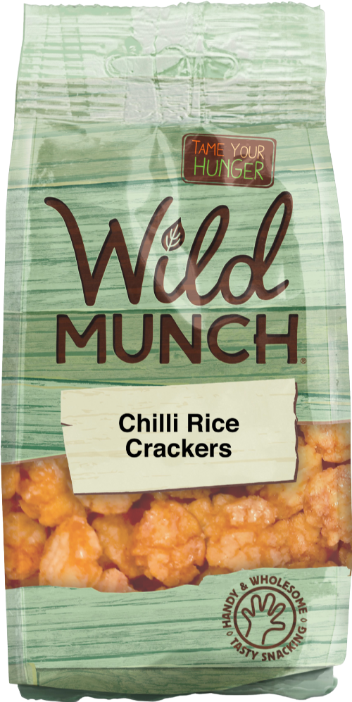 WILD MUNCH Chilli Rice Crackers 50g (Pack of 12)