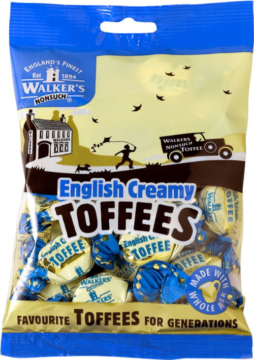 WALKER'S NONSUCH English Creamy Toffees - Bag 150g (Pack of 12)